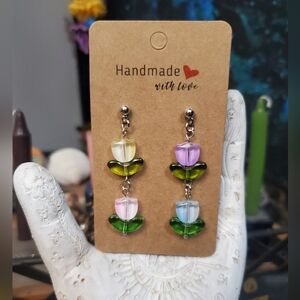 Handmade Mismatched Tulip Hypoallergenic Earrings
